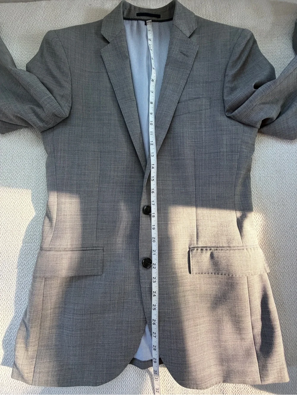 J. Crew Ludlow Slim Suit 36R w 30x30 Pants Italian Stretch Mineral Grey Wool
